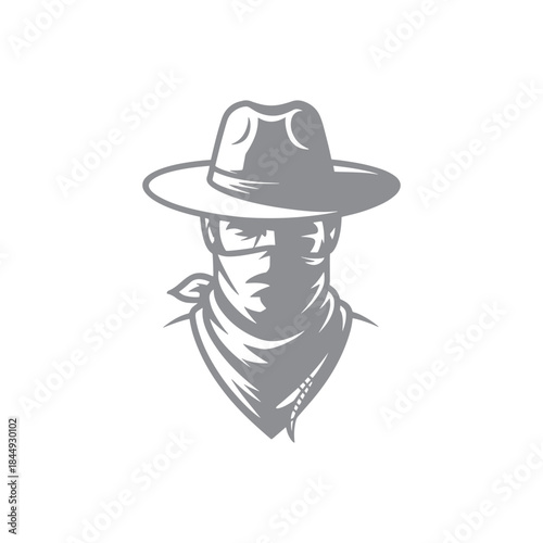 Modern Cowboy Logo Vector Design