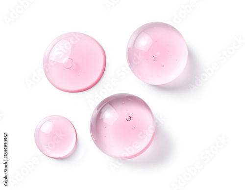 みずみずしくプルプルな美容保湿ピンク水滴 背景透明 ジェネレーティブAI