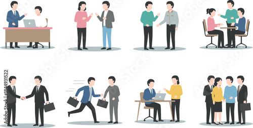 Business teamwork, office collaboration, professional meeting, corporate discussion, workplace interaction, team communication, business people, office environment 