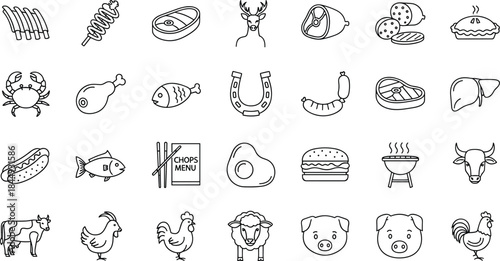Scientific Research, Laboratory Test and Medical Analysis Line Icons Set, Including Virus, Microscope, Growth Chart, and Clinical Examination in Outline Style, Isolated.