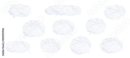 くしゃくしゃの皴がついているノートの吹き出し素材