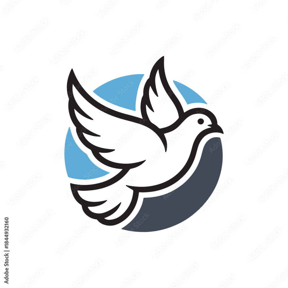 Obraz premium Flying Dove Bird Logo Vector Design