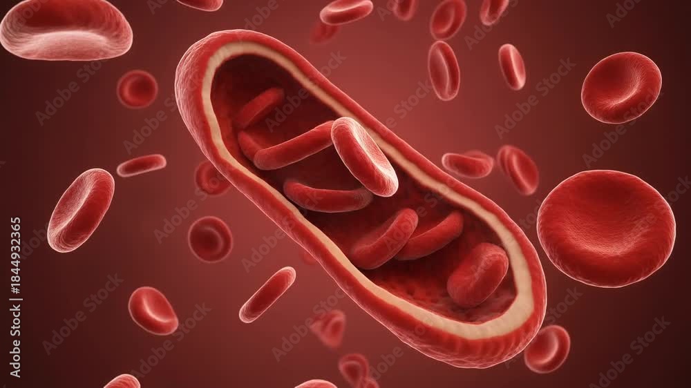 custom made wallpaper toronto digitalCloseup of red blood cells flowing through a blood vessel.