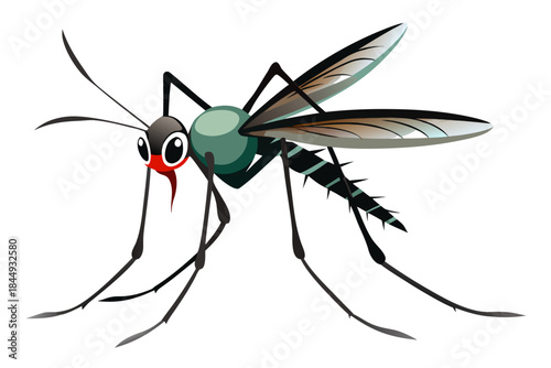 Mosquito Line Drawing Vector – Detailed Insect Outline Illustration for Science and Education