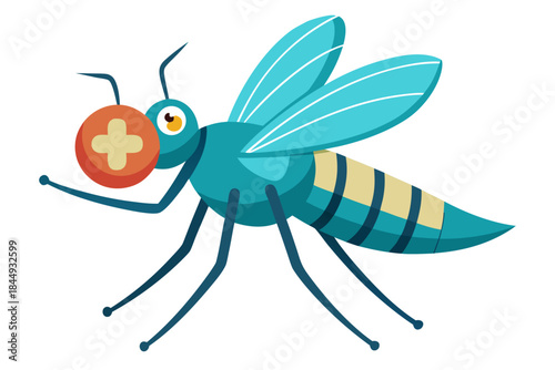 Mosquito Line Drawing Vector – Detailed Insect Outline Illustration for Science and Education