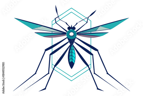 Mosquito Line Drawing Vector – Detailed Insect Outline Illustration for Science and Education