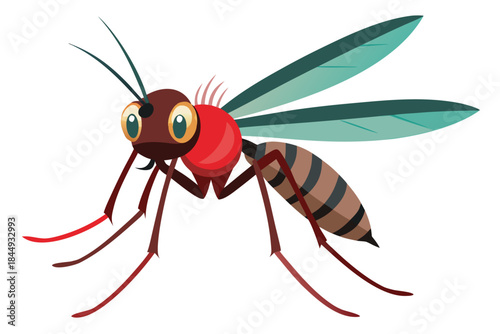 Mosquito Line Drawing Vector – Detailed Insect Outline Illustration for Science and Education