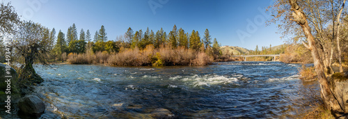 Winter Panorama of the South Fork American River at Lotus Park