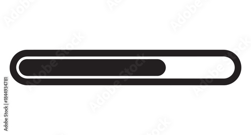  Simple black and white loading bar progress indicator silhouette