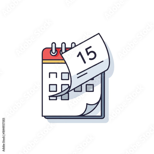 Calendar Page Tearing Off Fifteenth Day.