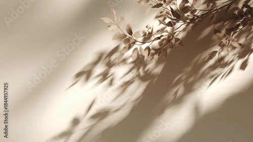Beautiful Sunlit Shadows Falling on Tree Branches in Nature