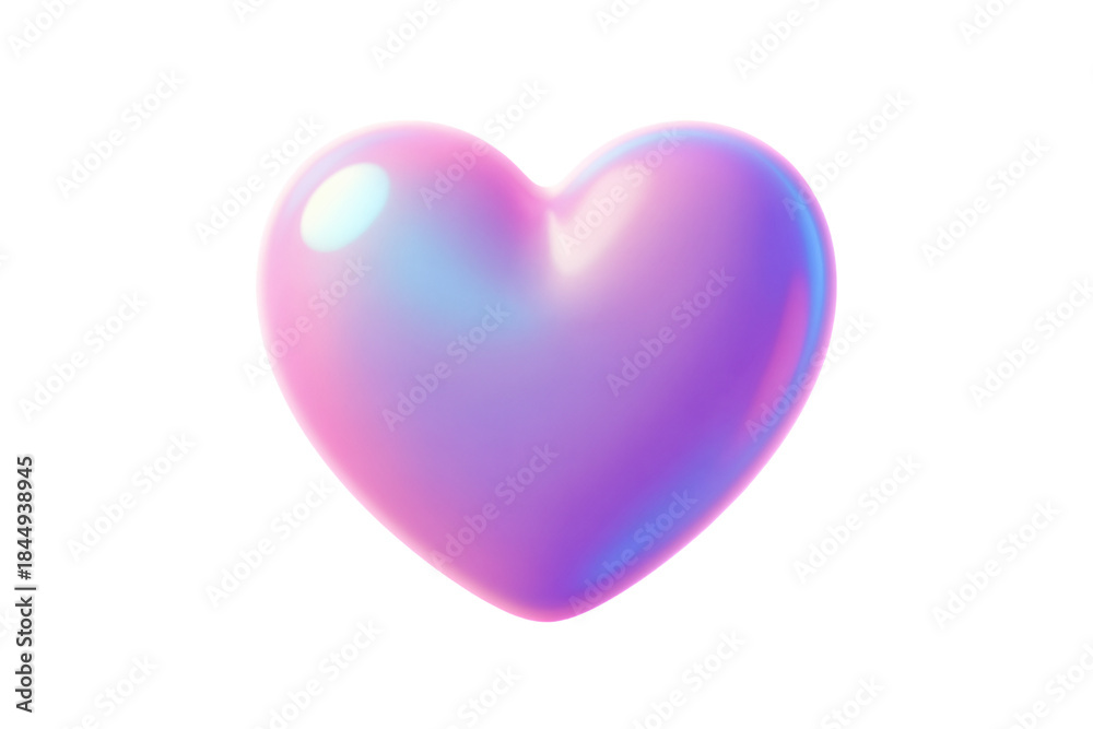Fototapeta premium Glossy gradient heart shape in pastel colors