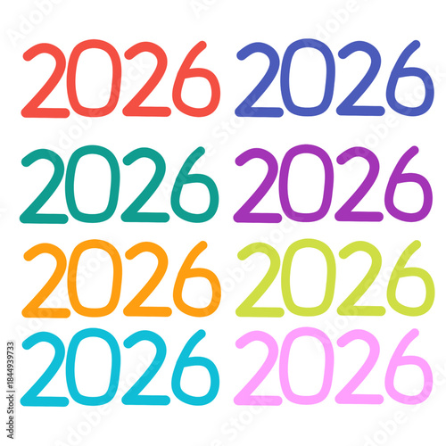 vector image of the number 2026 with color combination