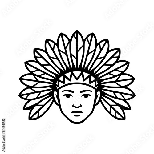 Native American Indian Chief Head
