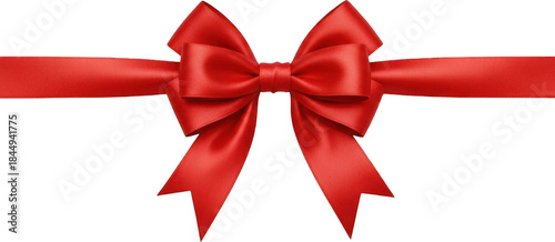 Red Ribbon Gift Bow Isolated