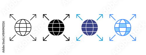 Scalability icon set multiple style collection