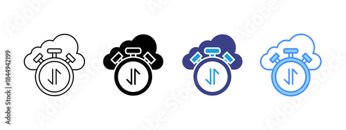 Latency icon set multiple style collection