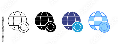 Network Backup icon set multiple style collection