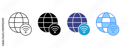 Telemetry icon set multiple style collection