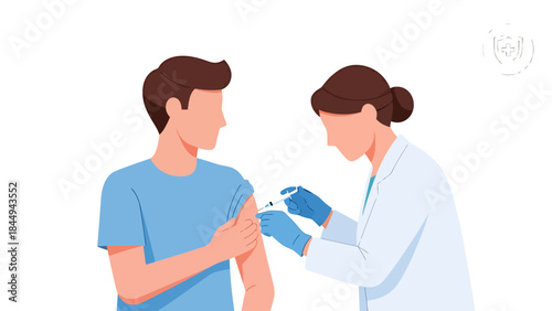 Healthcare Professional Administering Vaccination to a Patient