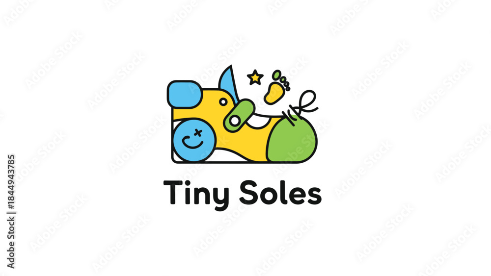 Fototapeta premium Creative Artwork, Cute Cartoon Shoes, Playful Design, Illustrative Style, Vibrant Colors, Fun Concept