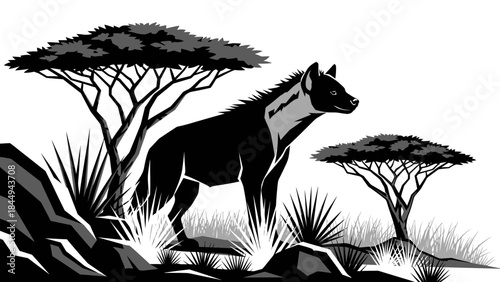 A Hyena Standing Proudly in its Natural Habitat.