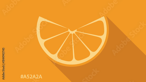 A vibrant orange slice illustration with a long shadow.