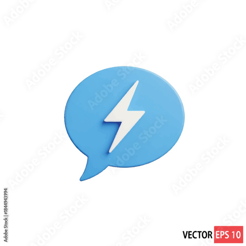 Blue Speech Bubble with White Lightning Bolt. Free Download Blue Speech Bubble with White Lightning Bolt. - GFXLoad