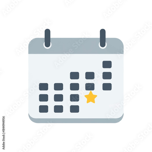 Calendar with Star Marked Date.