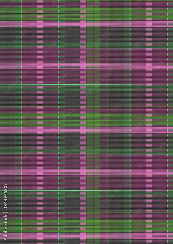 Obraz premium Seamless pastel pink plaid fabric texture or checkered textile pattern illustration