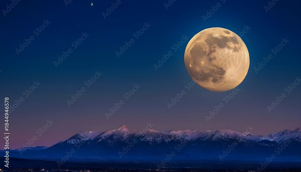 Fototapeta premium Moon in the Sky Experience the mesmerizing allure of the moon with our captivating collection of sky images. From stunning lunar landscapes to celestial nightscapes, immerse,created with generative ai