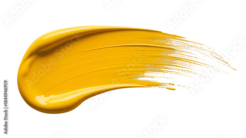 Yellow Paint Smear on White Background