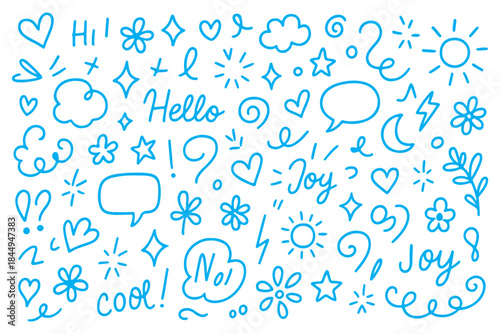 Icon cute background line flower element hand heart pattern star drawn. Background icon cute cloud vector sticker crayon cartoon child children arrow sketch summer school shape chalk text set graphic.