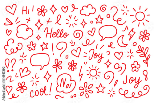 Icon cute background line flower element hand heart pattern star drawn. Background icon cute cloud vector sticker crayon cartoon child children arrow sketch summer school shape chalk text set graphic.