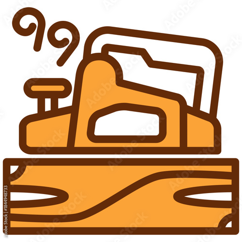 Jack Plane Dual Tone Color Icon, Mini Illustration Relate To Carpentry, Wood Industry. Use For Modern Concept, Ui, Ux Web And App Development.