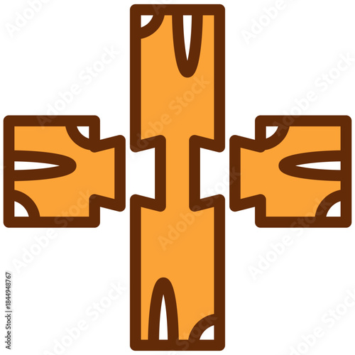 Mortise Join Dual Tone Color Icon, Mini Illustration Relate To Carpentry, Wood Industry. Use For Modern Concept, Ui, Ux Web And App Development.