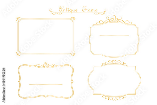ゴールドのクラシックなアンティークフレームセット