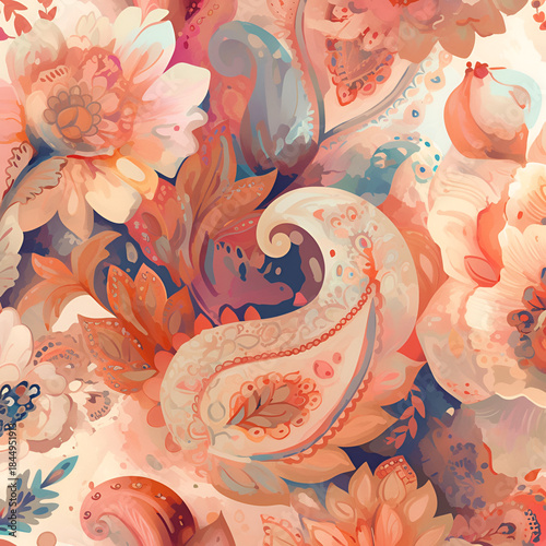 Pastel Floral Paisley Pattern