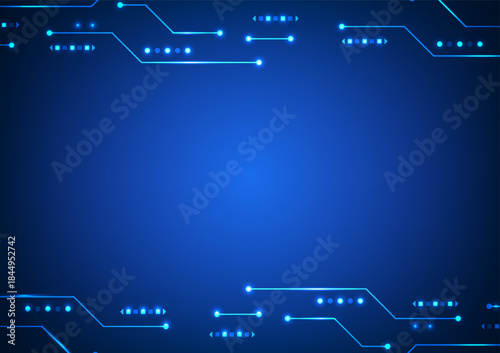 Digital technology circuit background. Design for circuit futuristic lines network system data computer connection.
