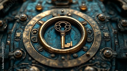 Intricate antique keyhole design with ornate details