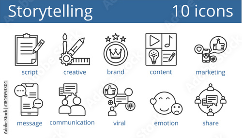 storytelling iicon vector illustration concept. outline style.