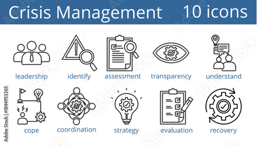 crisis management icon vector illustration concept. outline style.