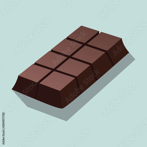 Horizontal Chocolate Bar Flat Design Illustration