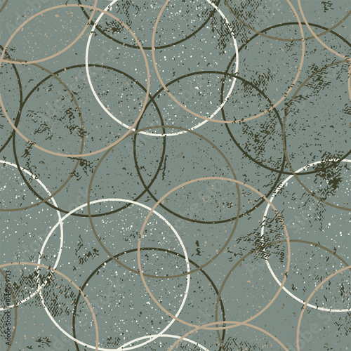 Seamless abstract colorful pattern with grunge circles