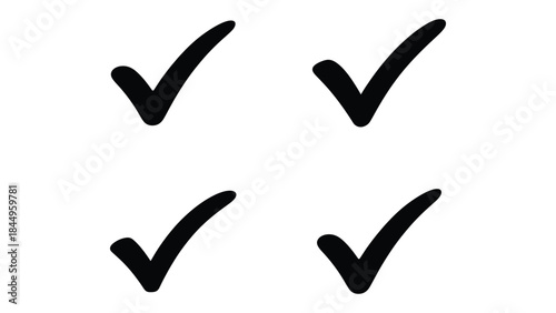 Black check mark icons for approval and confirmation
