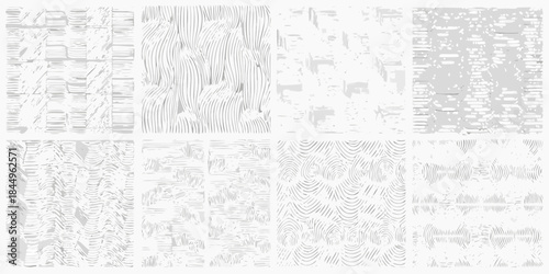 Abstract grayscale patterns a collection of hand drawn textures and line variations