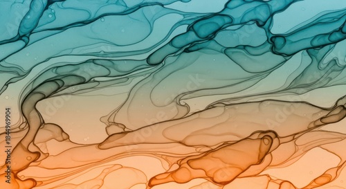 Wallpaper Mural Fluid dynamics abstract background with organic shapes and color gradients for creative design Torontodigital.ca