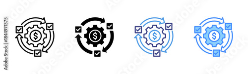 Agile icon set multiple style collection