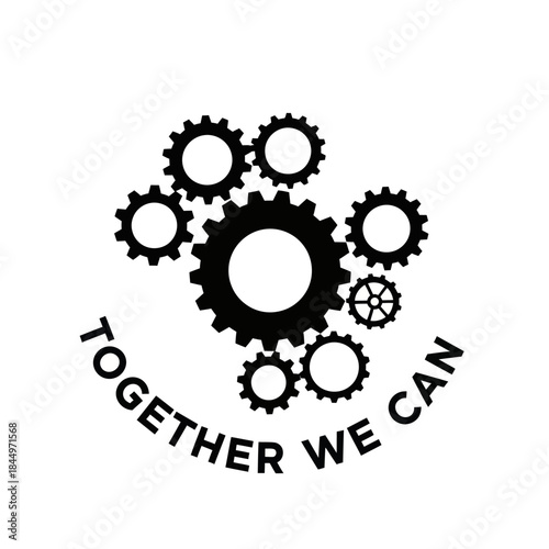 Gears and Cogs Mechanical Teamwork Concept.