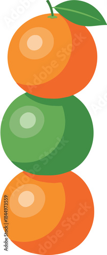 Stacked citrus fruits for vibrant and fresh concept designs. Perfect for juice labels, fruit packaging, and summerthemed projects. Refreshing colors.